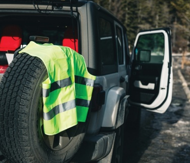 Logotrade Geschäftsgeschenke das Foto: Sicherheitsweste aus GRS recyceltem PET