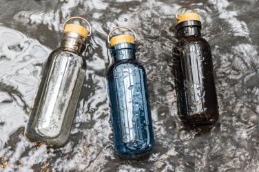 Logotrade Logogeschenke das Foto: RCS rPET Flasche with Bambusdeckel und Griff