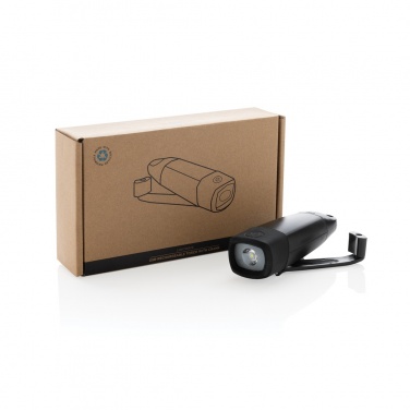 Logotrade Werbegeschenke das Foto: Lightwave USB-Taschenlampe mit Kurbel aus RCS rPlastik