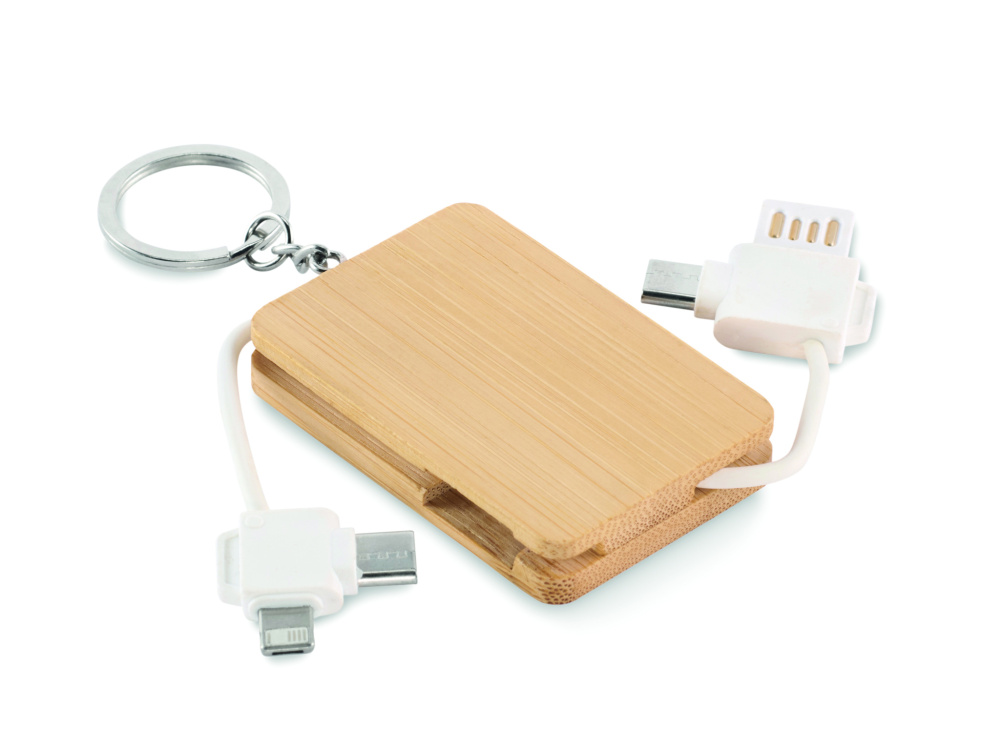 Logotrade Geschäftsgeschenke das Foto: Schlüsselring mit Ladekabel