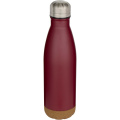 Cove 500 ml doppelwandige, vakuumisolierte Trinkflasche aus Edelstahl mit Korkdetails, Rot