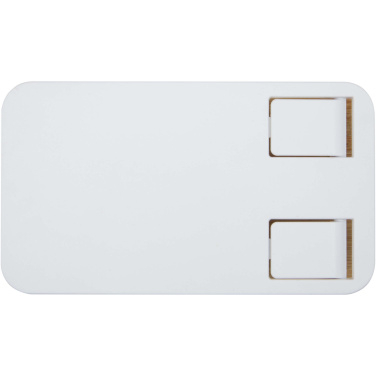 Logotrade werbemittel das Foto: Alfirk Klappbare Smartphonehalterung  aus recyceltem Kunststoff mit Bambusdetails