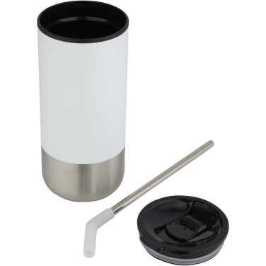 Logotrade werbemittel das Foto: Grayson 480 ml RCS recycelter Isolierbecher mit Trinkhalm