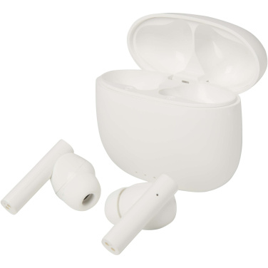 Logotrade werbemittel das Foto: Alterf True Wireless Bluetooth® Headset aus recyceltem Kunststoff mit Silikon-Ohrstöpseln