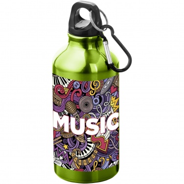 Logo trade promotional product photo of: Oregon 400 ml aluminium water bottle with carabiner
