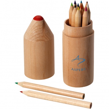 Logo trade promotional giveaways image of: Bossy 12-piece coloured pencil set