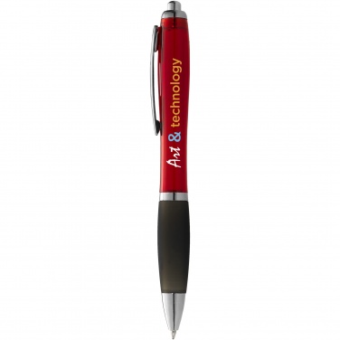 Logo trade promotional products image of: Nash ballpoint pen coloured barrel and black grip