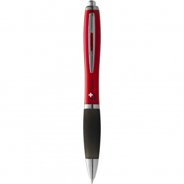 Logo trade corporate gifts picture of: Nash ballpoint pen coloured barrel and black grip