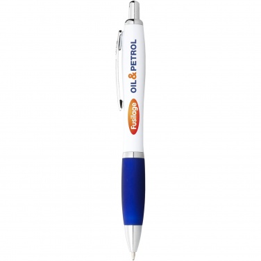 Logotrade promotional items photo of: Nash ballpoint pen with white barrel and coloured grip