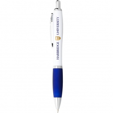 Logotrade corporate gift image of: Nash ballpoint pen with white barrel and coloured grip