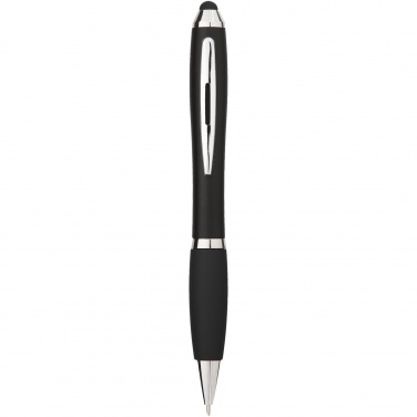 Logo trade promotional gifts picture of: Nash coloured stylus ballpoint pen with black grip
