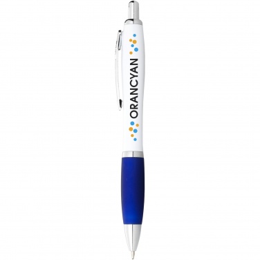 Logotrade promotional merchandise photo of: Nash ballpoint pen white barrel and coloured grip