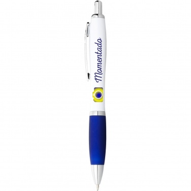 Logotrade promotional merchandise image of: Nash ballpoint pen white barrel and coloured grip