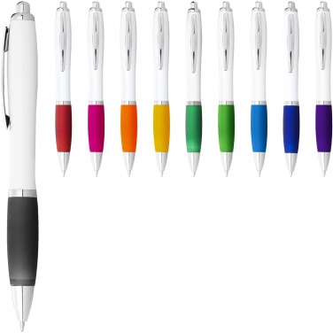 Logotrade advertising product picture of: Nash ballpoint pen white barrel and coloured grip