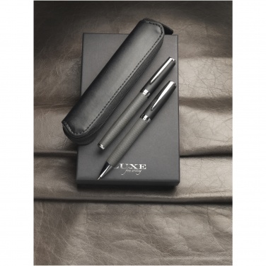 Logotrade promotional giveaway picture of: Carbon duo pen gift set with pouch