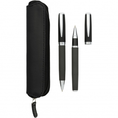 Logo trade promotional products picture of: Carbon duo pen gift set with pouch
