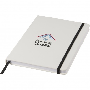 Logotrade corporate gift image of: Spectrum A5 white notebook with coloured strap