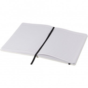 Logo trade corporate gifts image of: Spectrum A5 white notebook with coloured strap