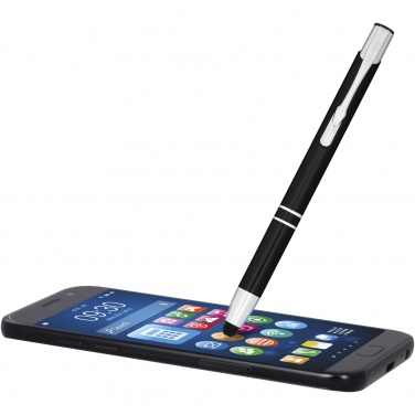 Logo trade promotional giveaways image of: Moneta anodized aluminium click stylus ballpoint pen