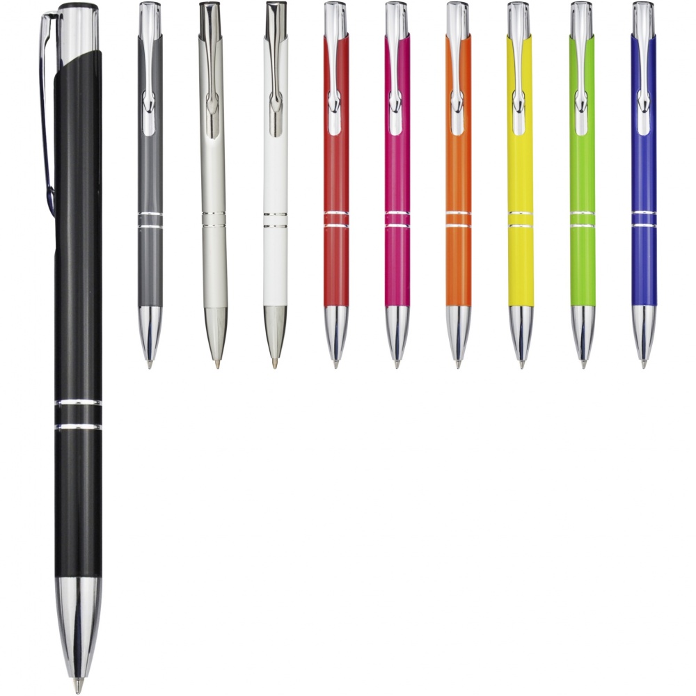 Logo trade promotional giveaway photo of: Moneta aluminium click ballpoint pen (black ink)