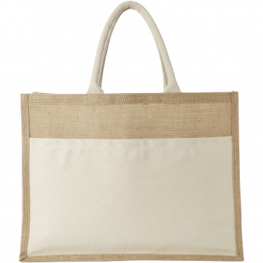 Logo trade promotional giveaway photo of: Mumbay cotton pocket jute tote bag 18L