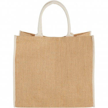 Logo trade business gifts image of: Harry coloured edge jute tote bag 25L