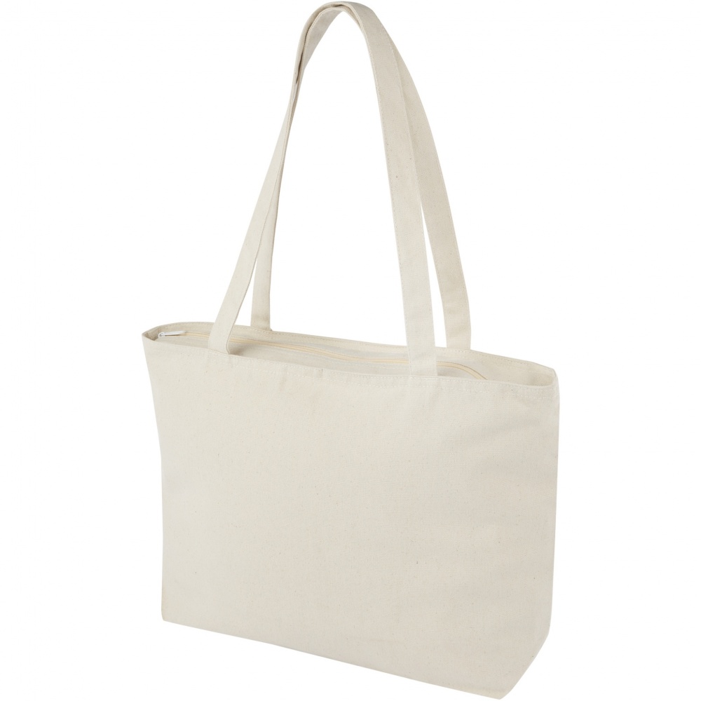 Logotrade promotional giveaway picture of: Ningbo 320 g/m² zippered cotton tote bag 15L