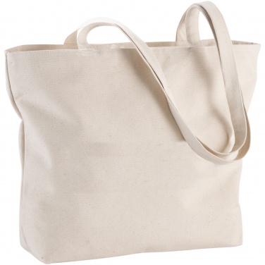 Logotrade advertising product image of: Ningbo 320 g/m² zippered cotton tote bag 15L