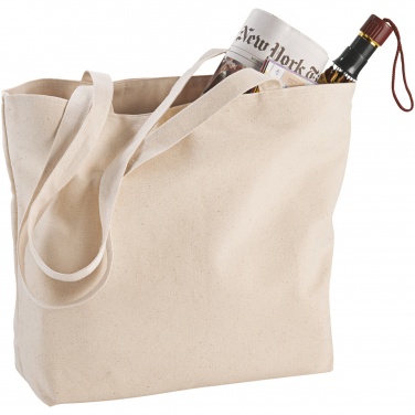 Logotrade promotional gift picture of: Ningbo 320 g/m² zippered cotton tote bag 15L