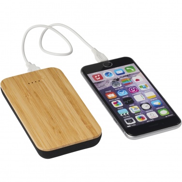 Logo trade promotional gift photo of: Future 6000 mAh bamboo/fabric wireless power bank
