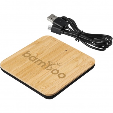 Logotrade promotional giveaways photo of: Leaf 5W bamboo and fabric wireless charging pad