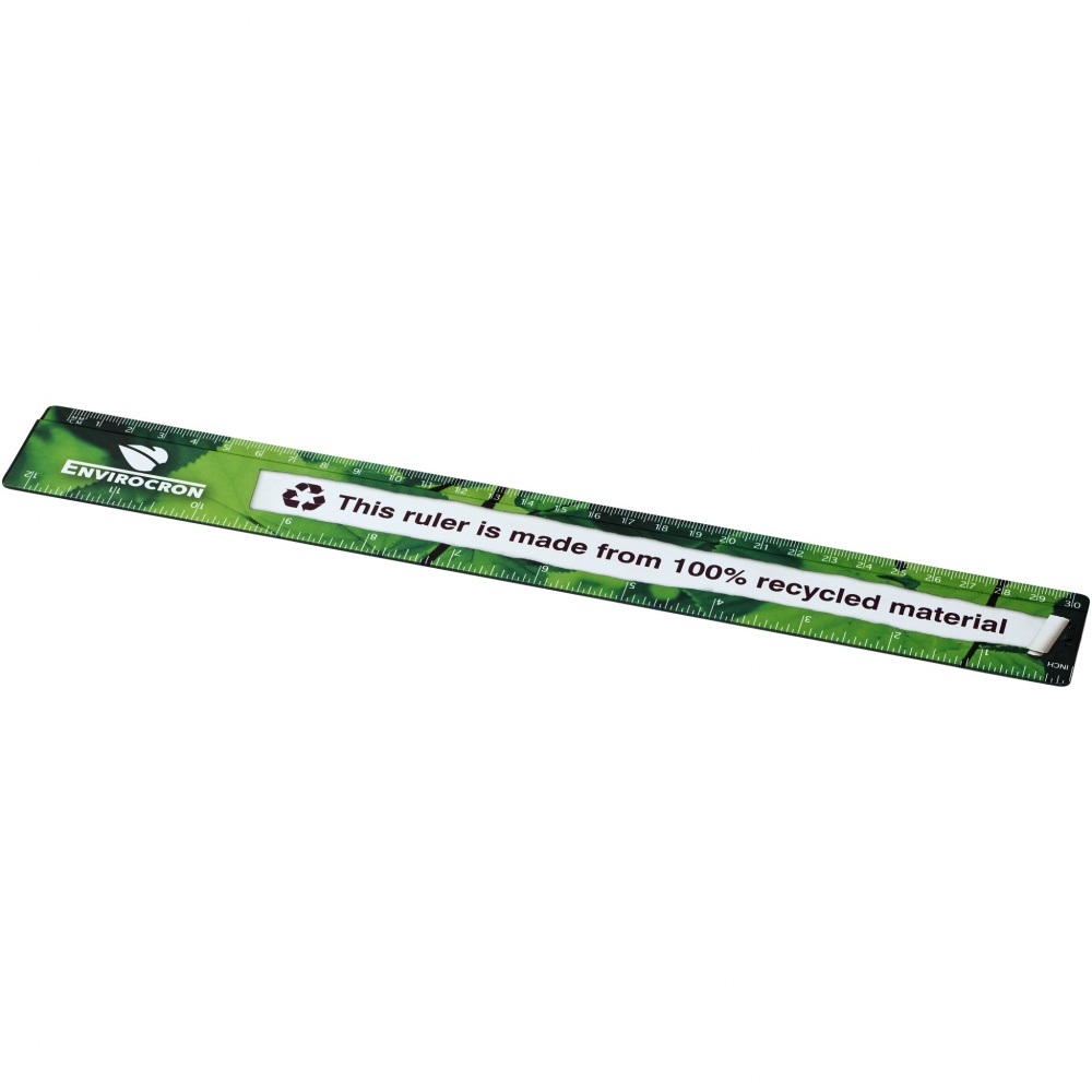 Logo trade promotional items picture of: Terran 30 cm ruler from 100% recycled plastic