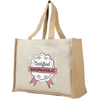 Logotrade promotional gift image of: Varai 320 g/m² canvas and jute shopping tote bag 23L