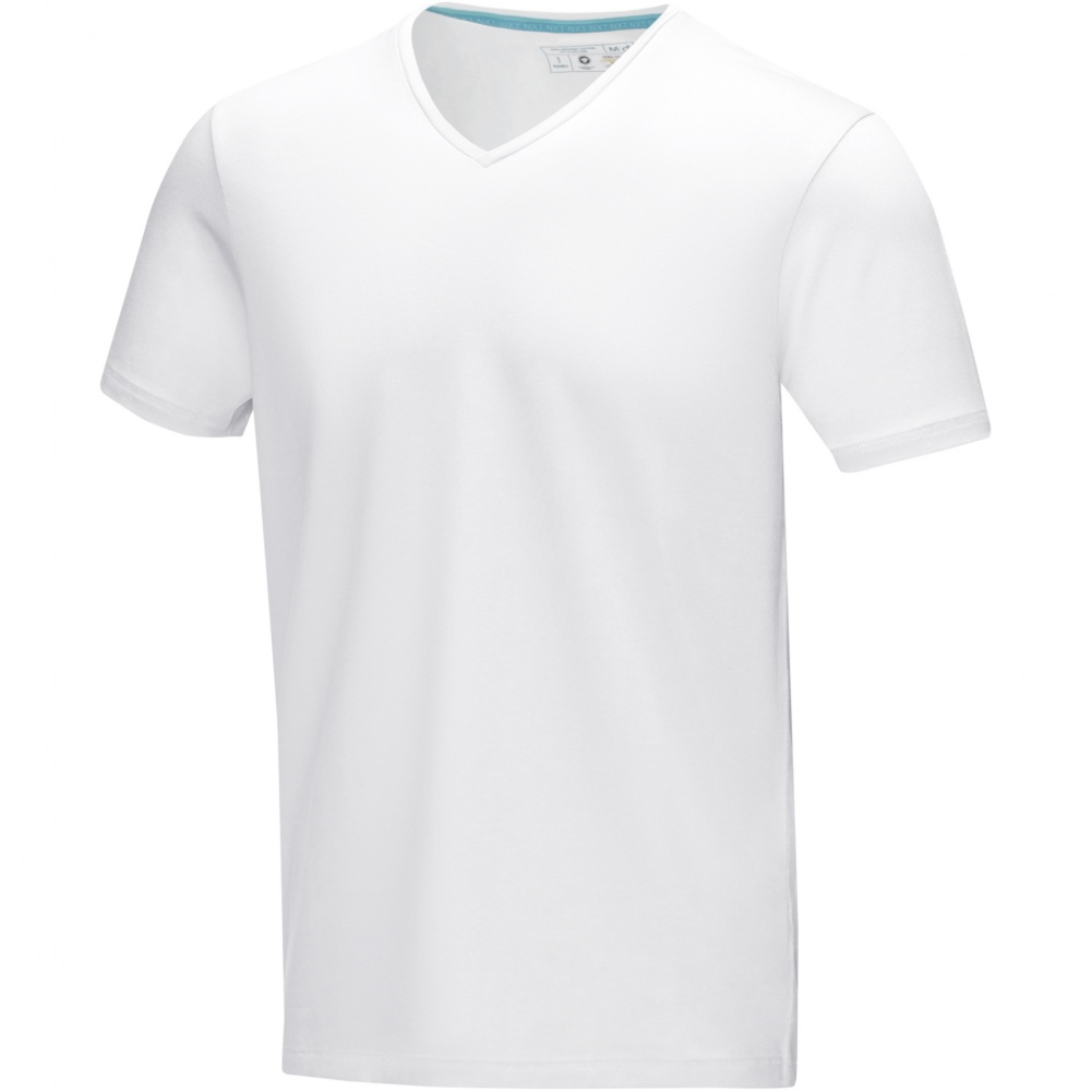 Logotrade promotional gift image of: Kawartha short sleeve men's organic V-neck t-shirt