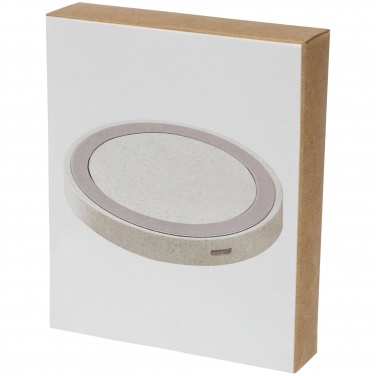 Logo trade corporate gifts picture of: Naka 5W wheat straw wireless charging pad