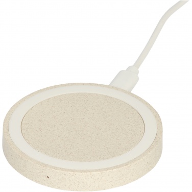 Logo trade promotional giveaway photo of: Naka 5W wheat straw wireless charging pad