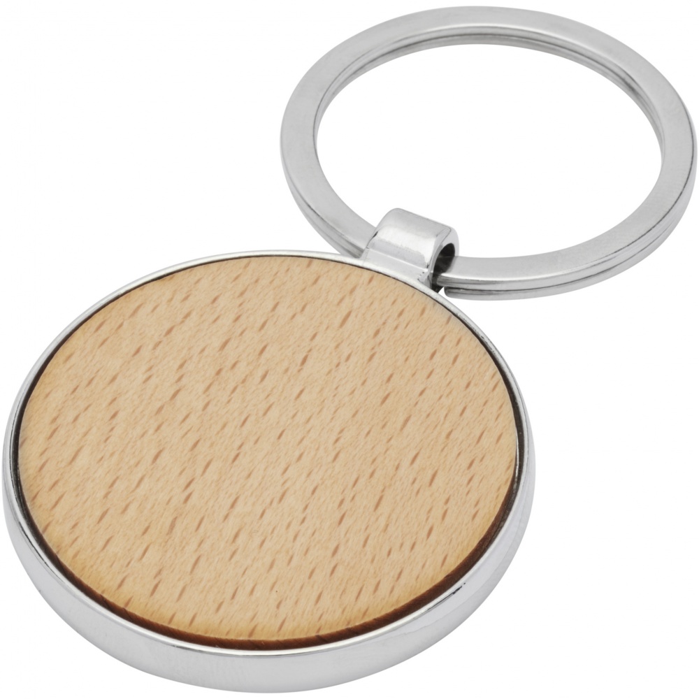 Logotrade promotional product picture of: Moreno beech wood round keychain