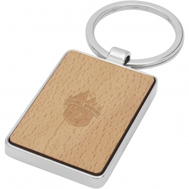 Logotrade promotional product picture of: Mauro beech wood rectangular keychain