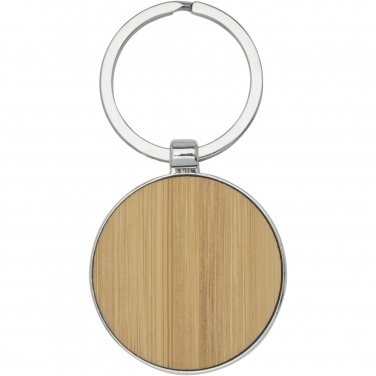 Logo trade corporate gifts image of: Nino bamboo round keychain