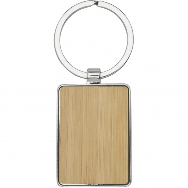 Logo trade corporate gifts picture of: Neta bamboo rectangular keychain