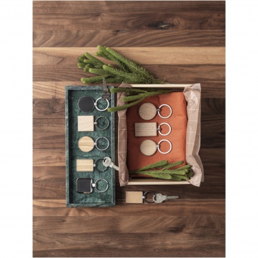 Logo trade promotional merchandise photo of: Neta bamboo rectangular keychain