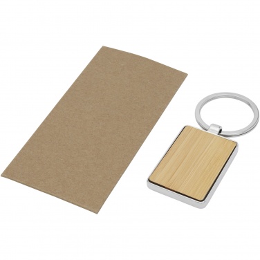 Logo trade promotional products image of: Neta bamboo rectangular keychain