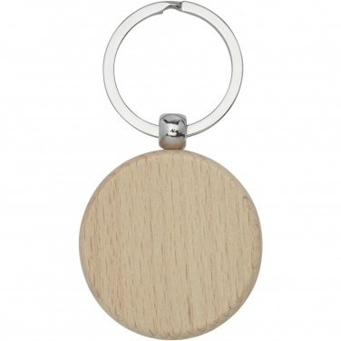 Logotrade promotional item image of: Giovanni beech wood round keychain