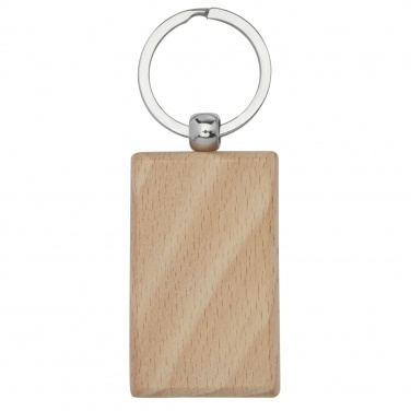 Logo trade promotional merchandise photo of: Gian beech wood rectangular keychain