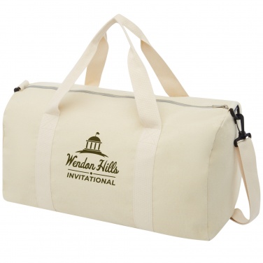 Logo trade promotional gifts image of: Pheebs 450 g/m² recycled cotton and polyester duffel bag 24L