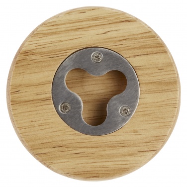 Logo trade promotional gifts picture of: Scoll wooden coaster with bottle opener
