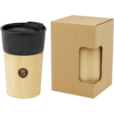 Logo trade promotional merchandise picture of: Pereira 320 ml porcelain mug with bamboo outer wall
