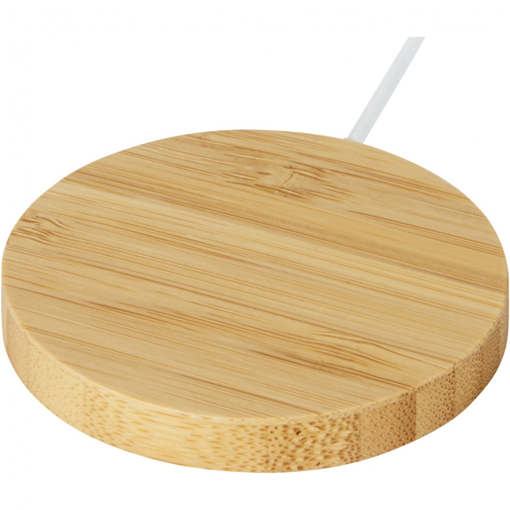 Logotrade promotional merchandise picture of: Atra 10W bamboo magnetic wireless charging pad