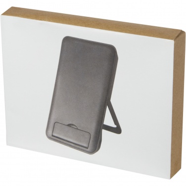 Logo trade promotional merchandise photo of: Loop 10W recycled plastic wireless charging pad with phone stand