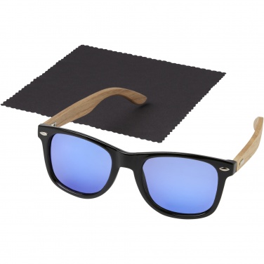 Logo trade promotional merchandise image of: Hiru rPET/wood mirrored polarized sunglasses in gift box